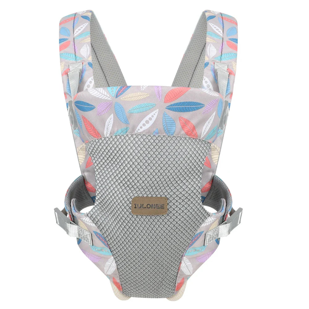Comfortable baby carrier for active parents, black breathable fabric