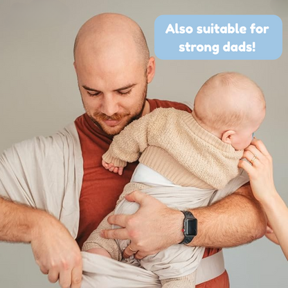 Adjustable ergonomic baby carrier for newborns and toddlers, designed for safe hip development