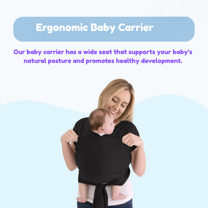 Parents enjoying outdoor time with their toddler secured in a high-quality ergonomic baby carrier