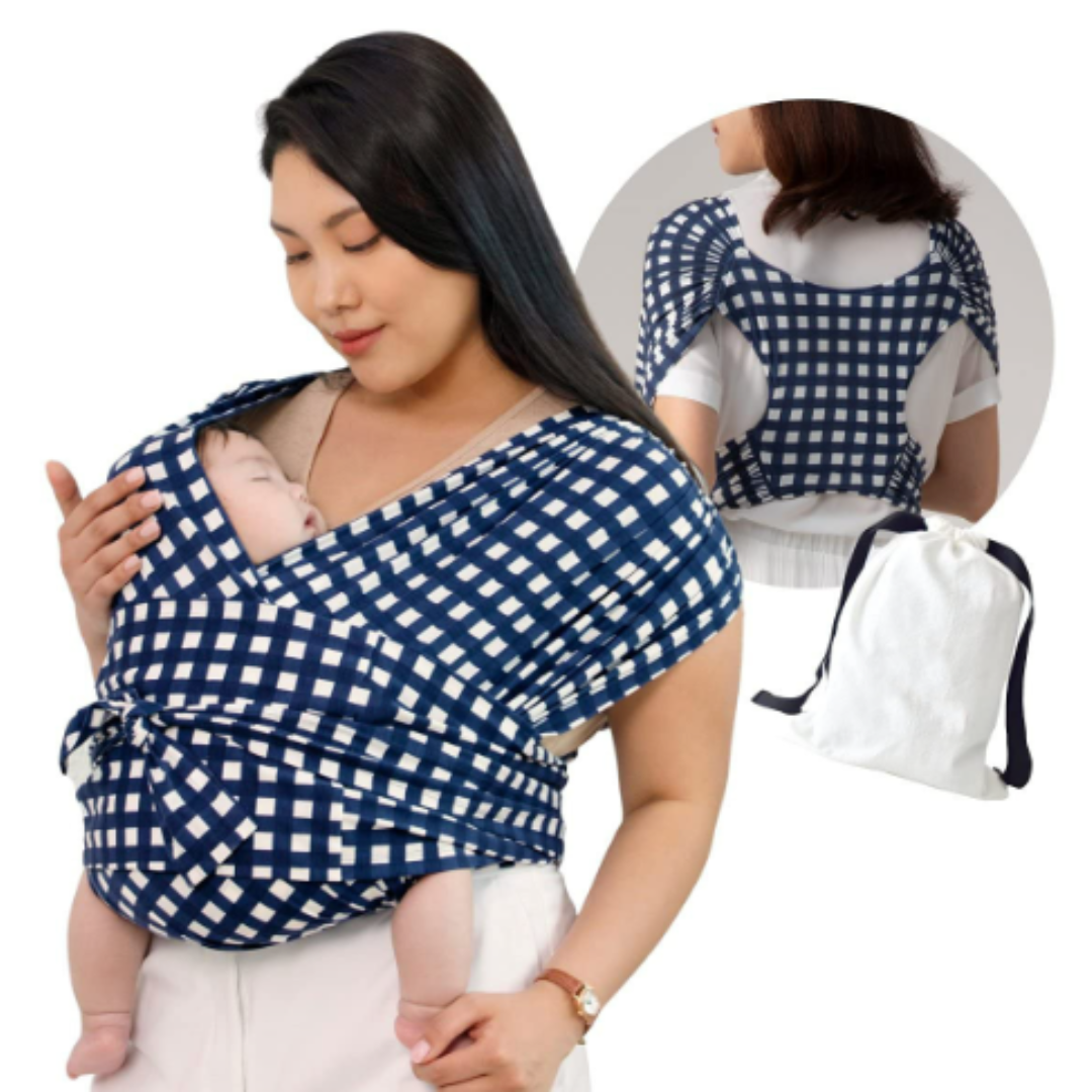 Toddler carrier wrap in soft fabric, adjustable for comfort, ideal for baby travel and adventures