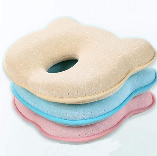 Ergonomic baby head shaping pillow for flat head prevention, pediatric-approved infant support
