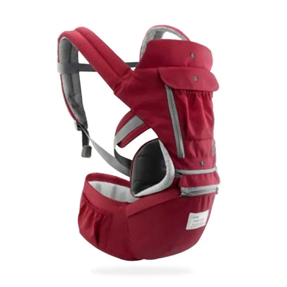 Ergonomic baby hipseat carrier in grey, perfect for comfortable baby travel & parenting