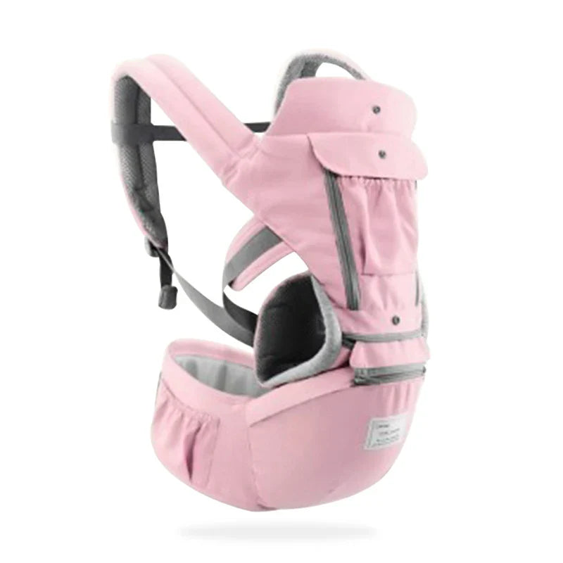Ergonomic baby hipseat carrier, an essential infant sling and travel gear for active parents