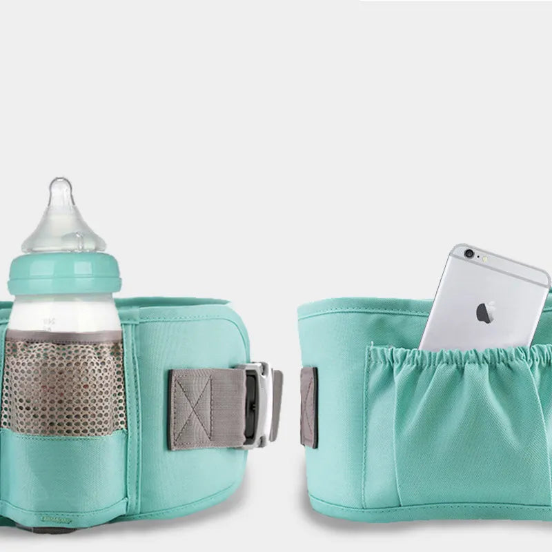 Ergonomic baby hipseat carrier with adjustable straps, essential travel gear for parents