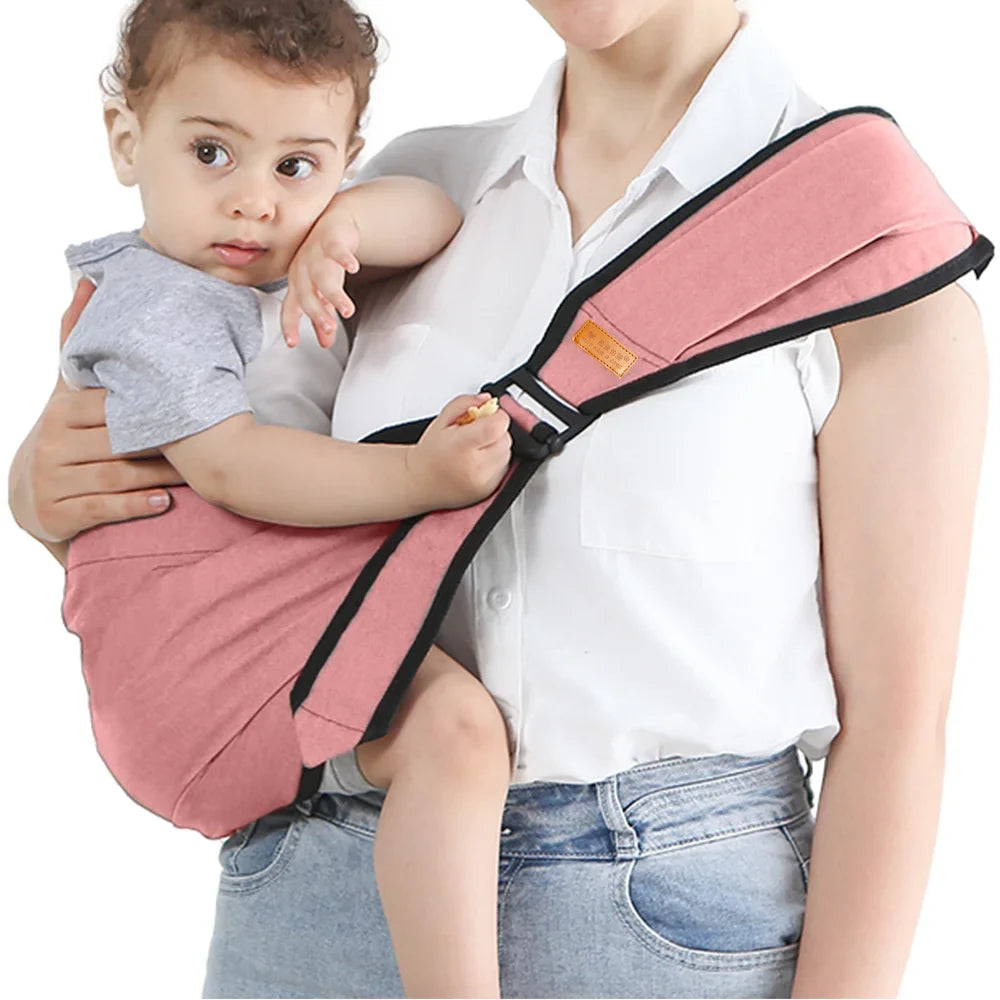 Black toddler waist stool carrier, universal design for comfortable baby transport