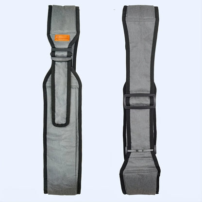 Hands-free baby carrier with hip seat, gray, adjustable straps for infants and toddlers