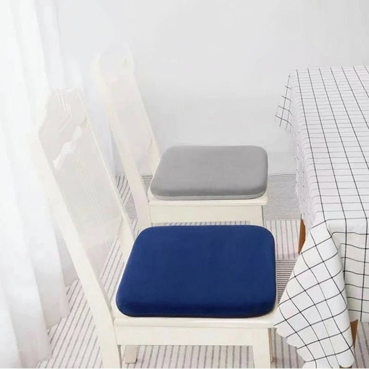 Black ergonomic memory foam seat cushion. Sciatica & back pain relief, home accessories.