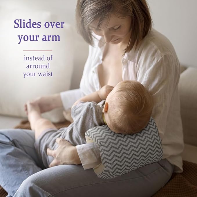 Close-up of soft cotton fabric on an ergonomic nursing pillow, ideal for newborn comfort