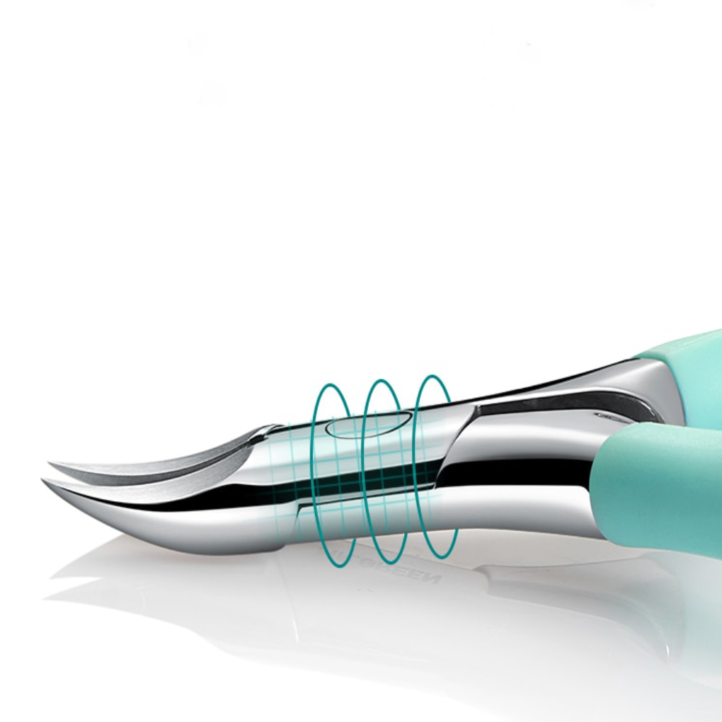 Seniors' ergonomic toenail clipper with non-slip grip, a precision pedicure tool for easy thick nail grooming.