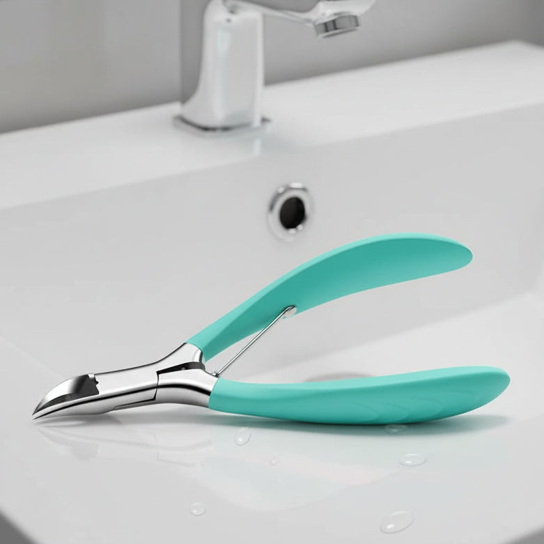 Ergonomic toenail clipper for seniors with thick nails. Stainless steel, precision cutting, comfortable grip.