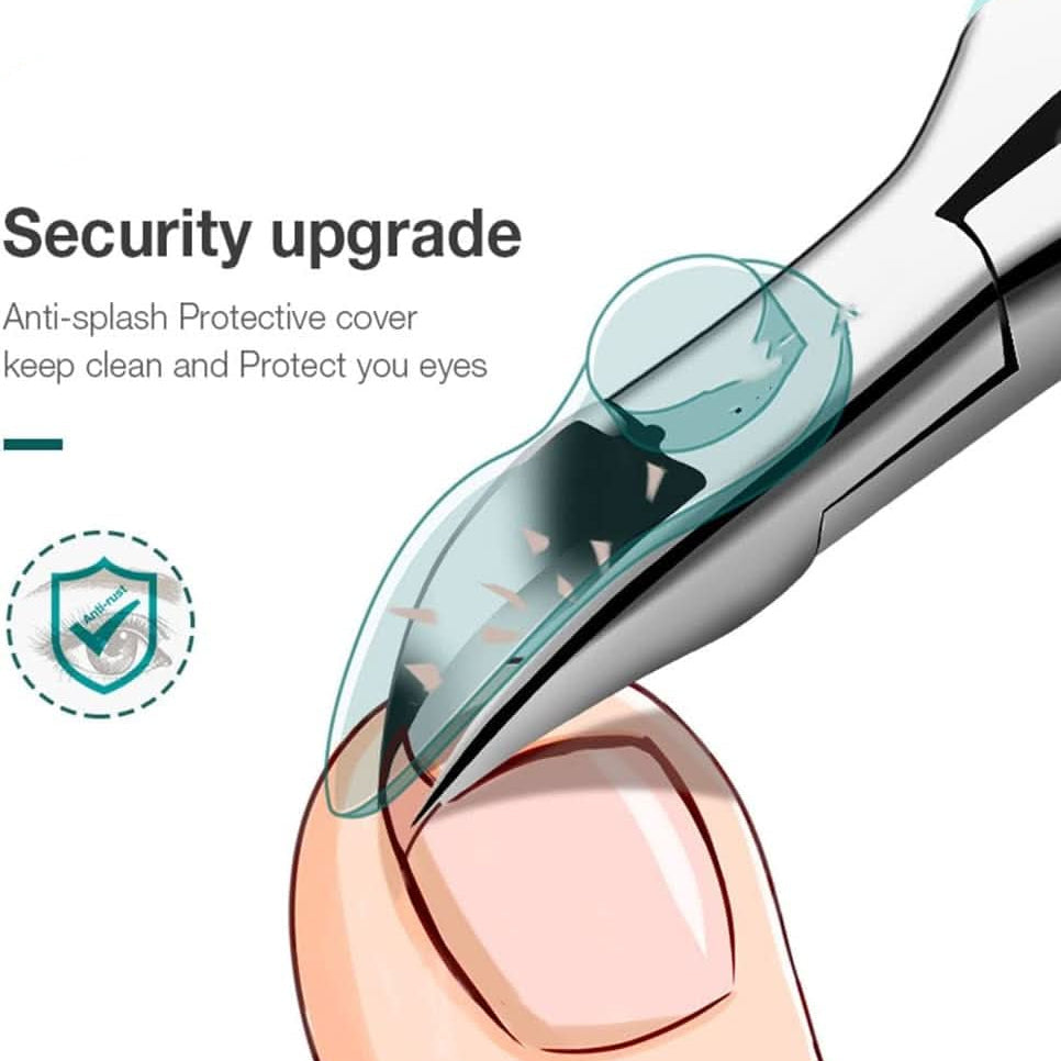 Senior foot care tool: Ergonomic toenail clipper for thick, ingrown nails. Stainless steel for hygiene.