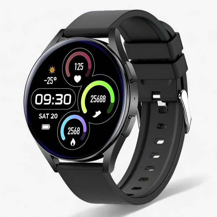 Evelyne unisex smartwatch: elegant digital watch for health monitoring, fitness tracking & Bluetooth calls.