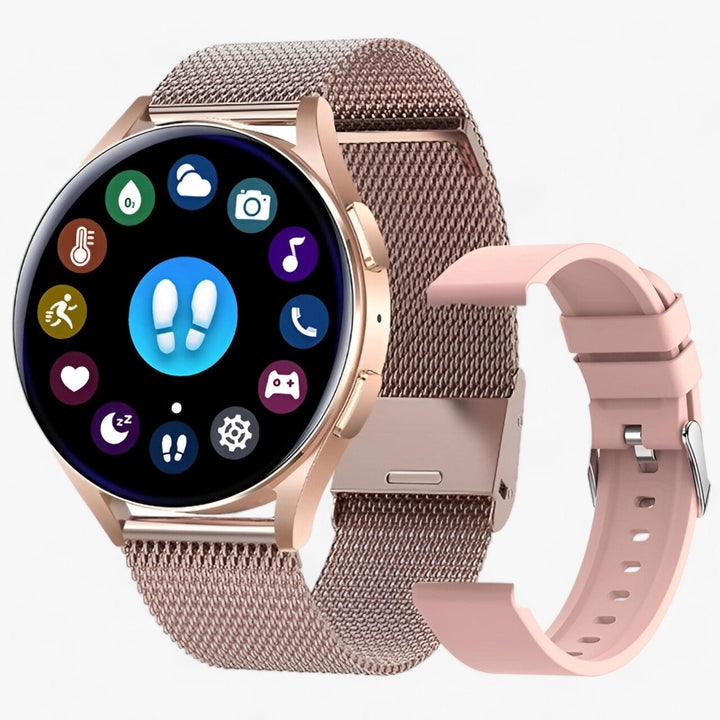 Fitness watch & activity tracker: Evelyne smartwatch for comprehensive health monitoring & active lifestyles.
