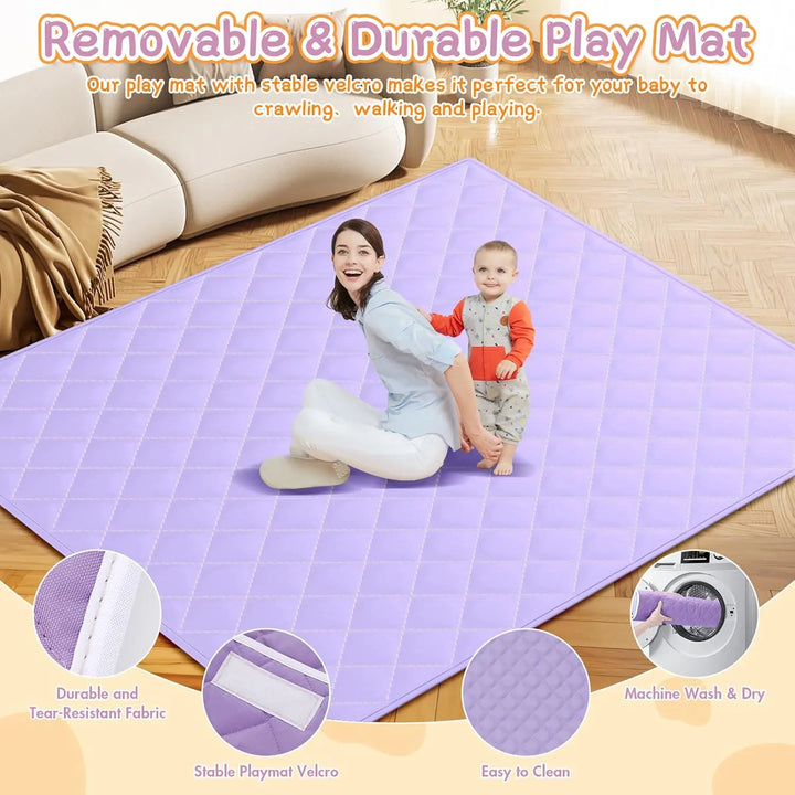 Portable extra large playpen for babies, a convenient & secure indoor play area for home and nursery.