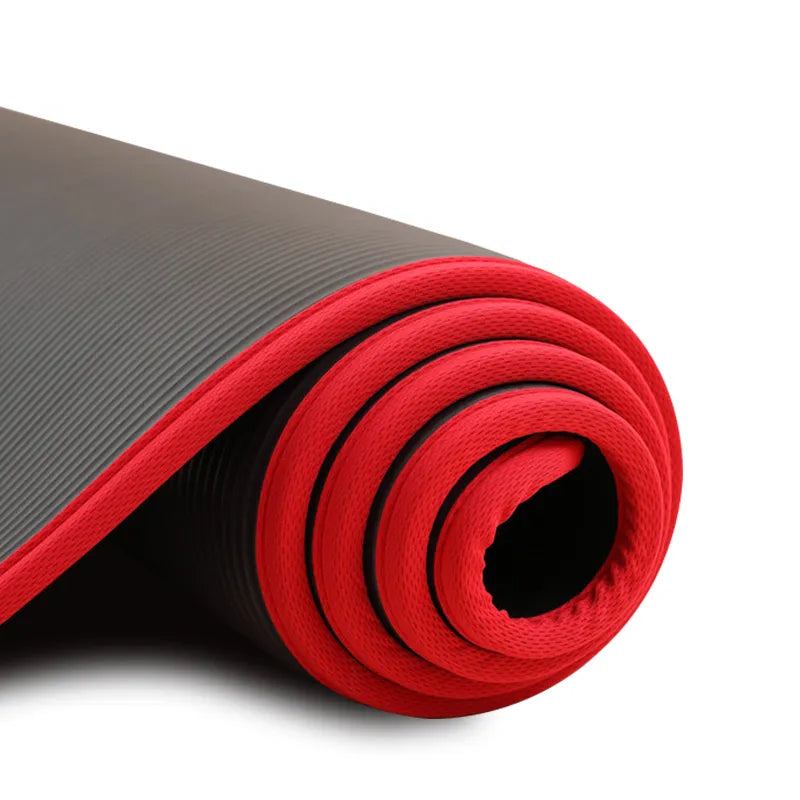 High-density extra thick anti-slip mat, ensuring stability & comfort for yoga, pilates, and fitness routines.