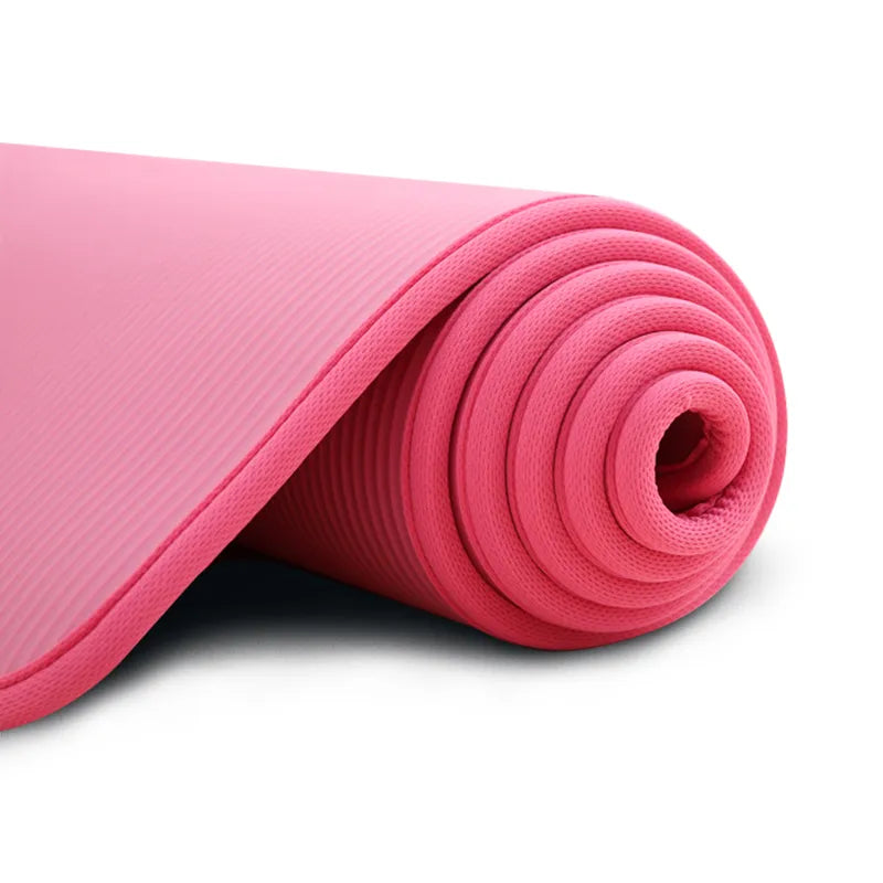 Professional-grade extra thick fitness mat with anti-slip surface for safe and comfortable floor exercises.