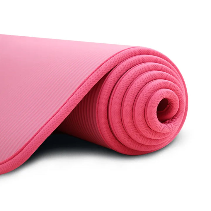 Professional-grade extra thick fitness mat with anti-slip surface for safe and comfortable floor exercises.