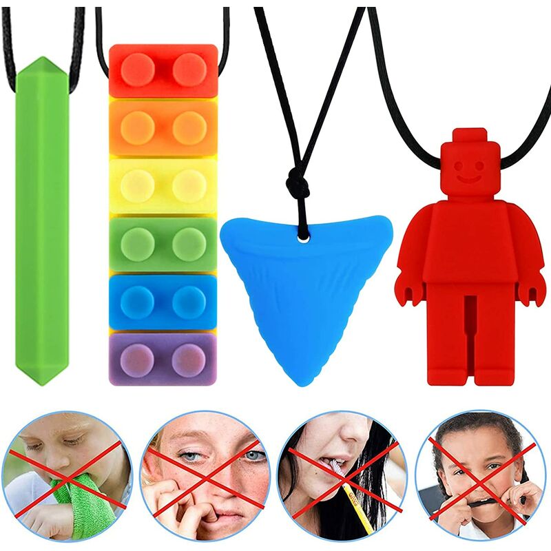 Unisex Silicone Sensory Chew Necklace for Kids