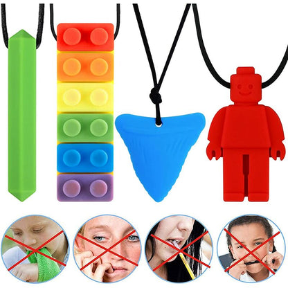 Unisex Silicone Sensory Chew Necklace for Kids