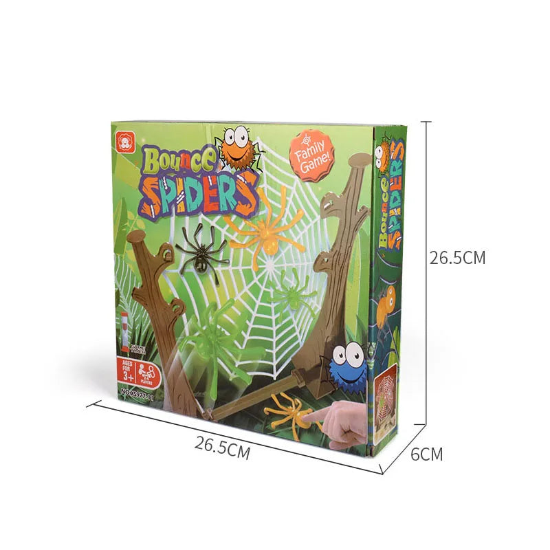 Kids laughing while playing SpiderDexterity board game, a fun and interactive board game for family fun.