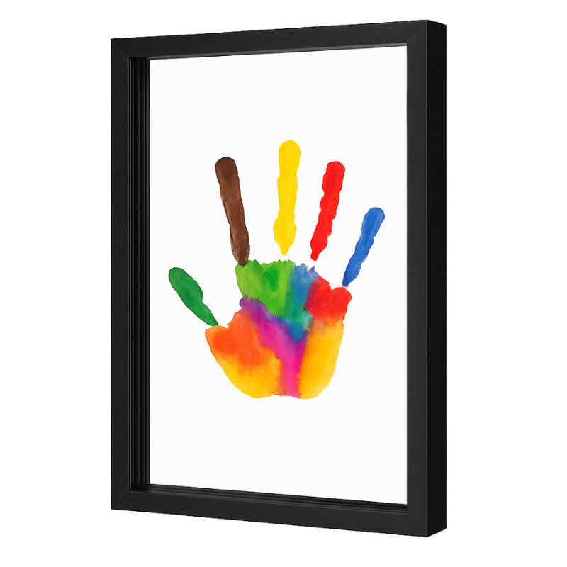 Complete Family Handprint Painting Keepsake Kit featuring a canvas, paint, and brushes for a fun family craft