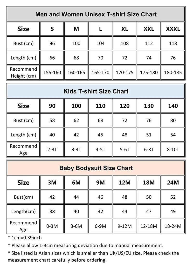 Three-piece family matching set: two adult cotton tees and a baby romper, casual style