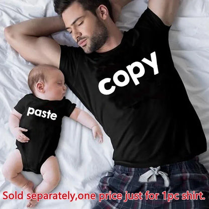 Adorable baby romper with 'paste' print, short sleeve and breathable for family photos