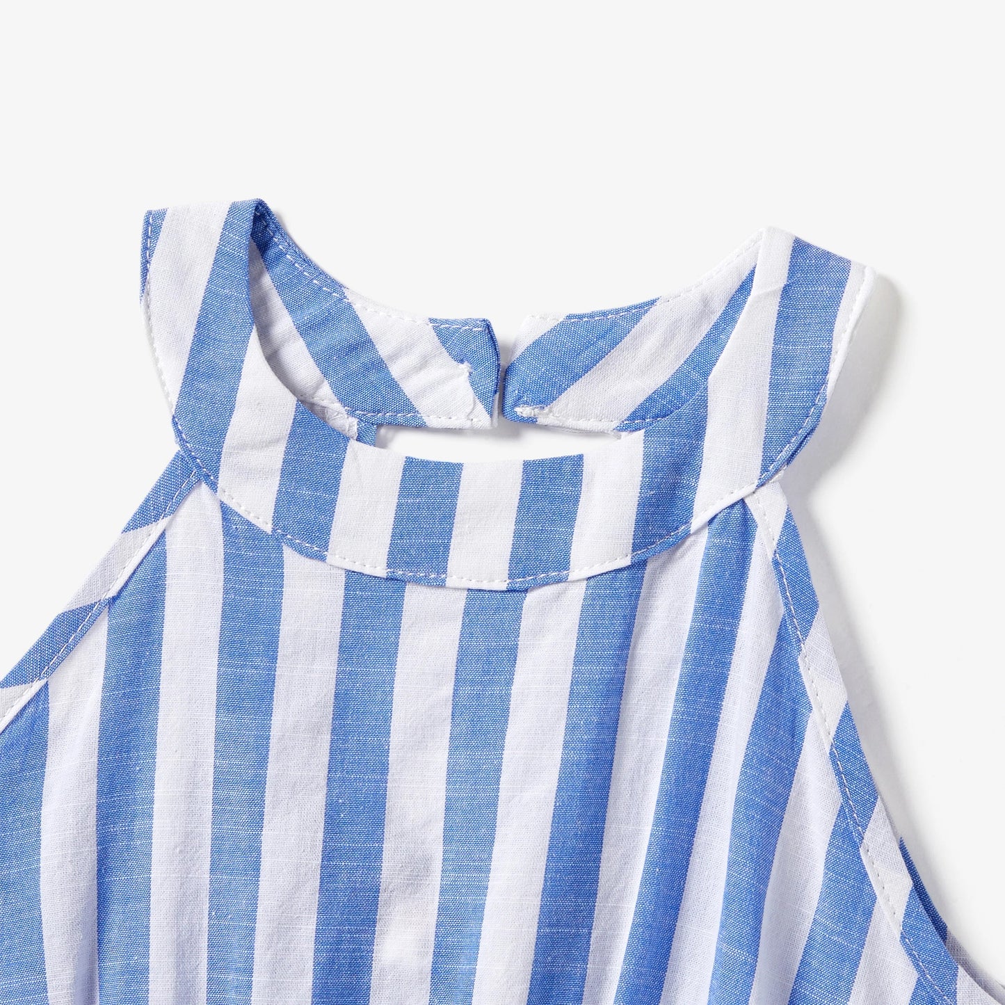 Matching stripe dresses for mother and daughter, perfect for summer, featuring cute tassels.