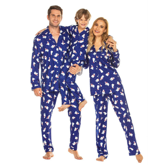 Family matching Christmas pajamas set for parents and kids, red and green festive winter sleepwear