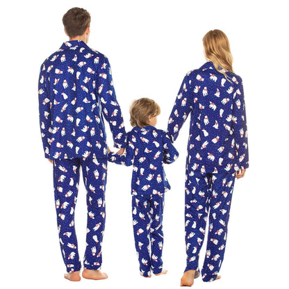Close-up of soft fabric family matching pajamas, ideal winter sleepwear for parents and kids
