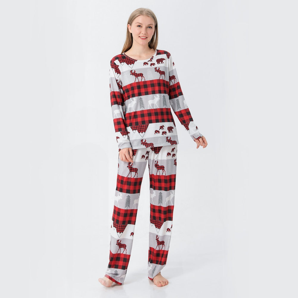 Baby and parents in matching Christmas pajamas, cute and comfy festive apparel for winter