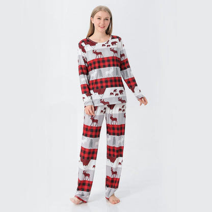 Baby and parents in matching Christmas pajamas, cute and comfy festive apparel for winter