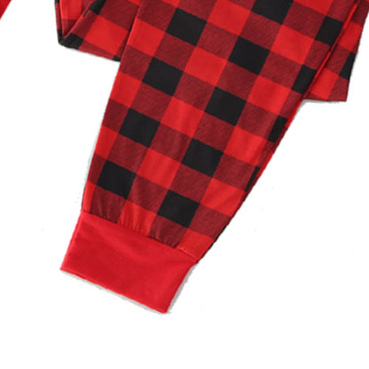 Detailed view of the festive print on family Christmas pajamas, ideal for holiday gifts