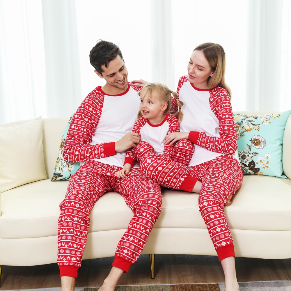 Adult and kids Christmas pajamas, matching sleepwear in soft cotton blend fabric, family outfits
