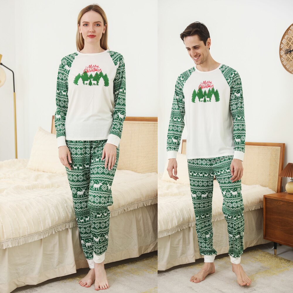 Close-up of soft cotton blend fabric on family matching pajamas, ideal for kids clothes and adults