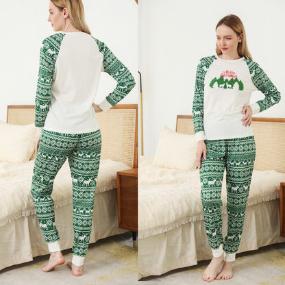 Family matching loungewear set, comfortable cotton blend pajamas for parents and kids, holiday ready