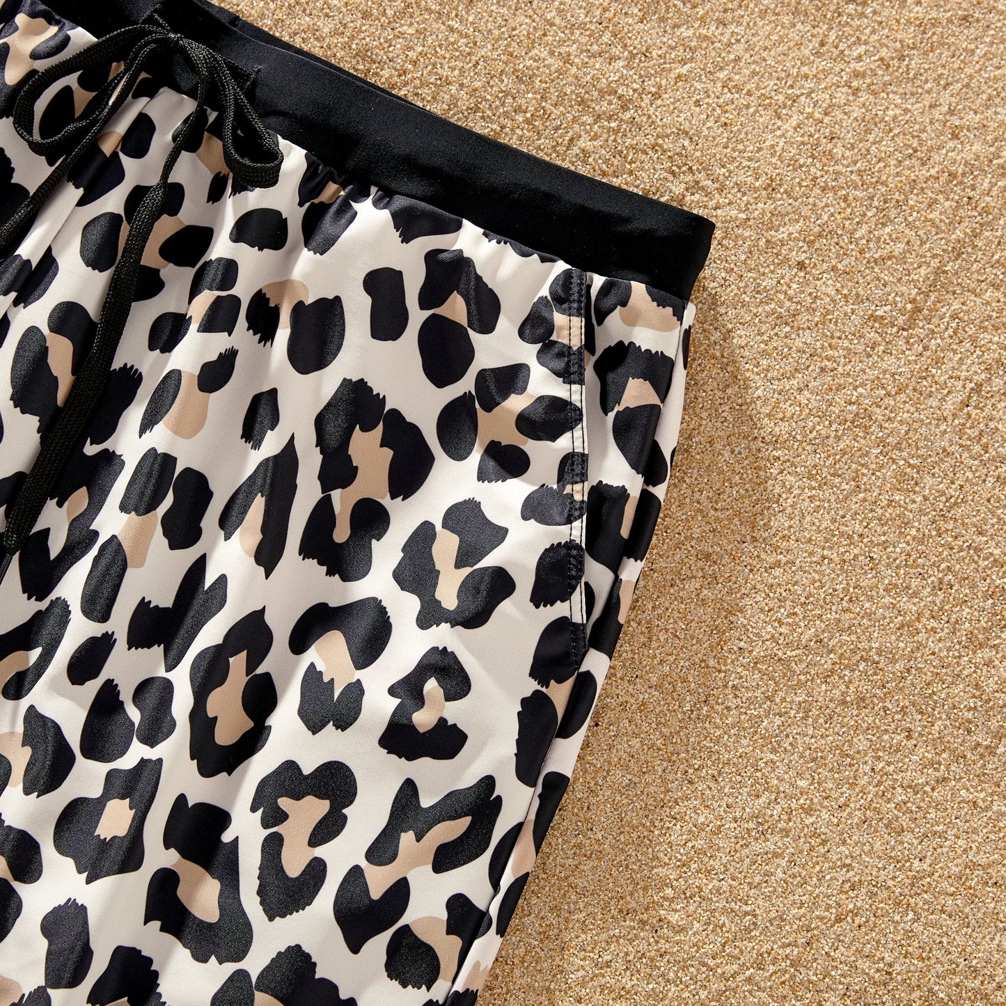 Leopard print family matching bathing suits, a must-have for summer adventures