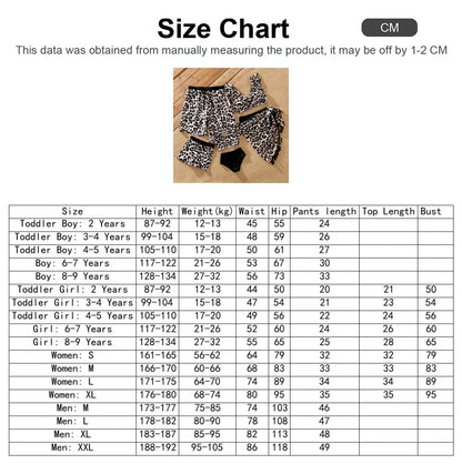 Stylish leopard print swimwear set for families, perfect for summer vacation photos
