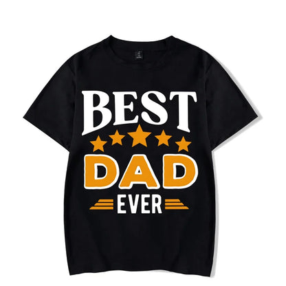 Dad's polyester t-shirt, casual summer wear for men. Perfect Fathers Day gift, matching family outfit.