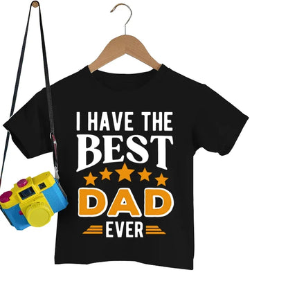 Unisex adult 'Dad' t-shirt, white polyester O-neck for casual summer wear. Matching family top.
