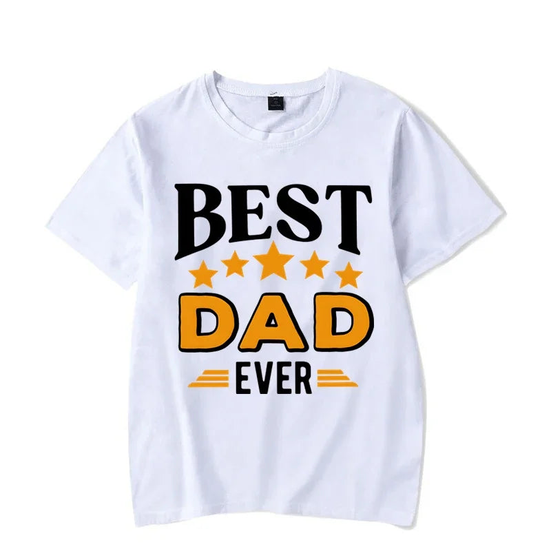 Fathers Day gift: 'Best Dad' polyester t-shirt, unisex adult casual summer wear.