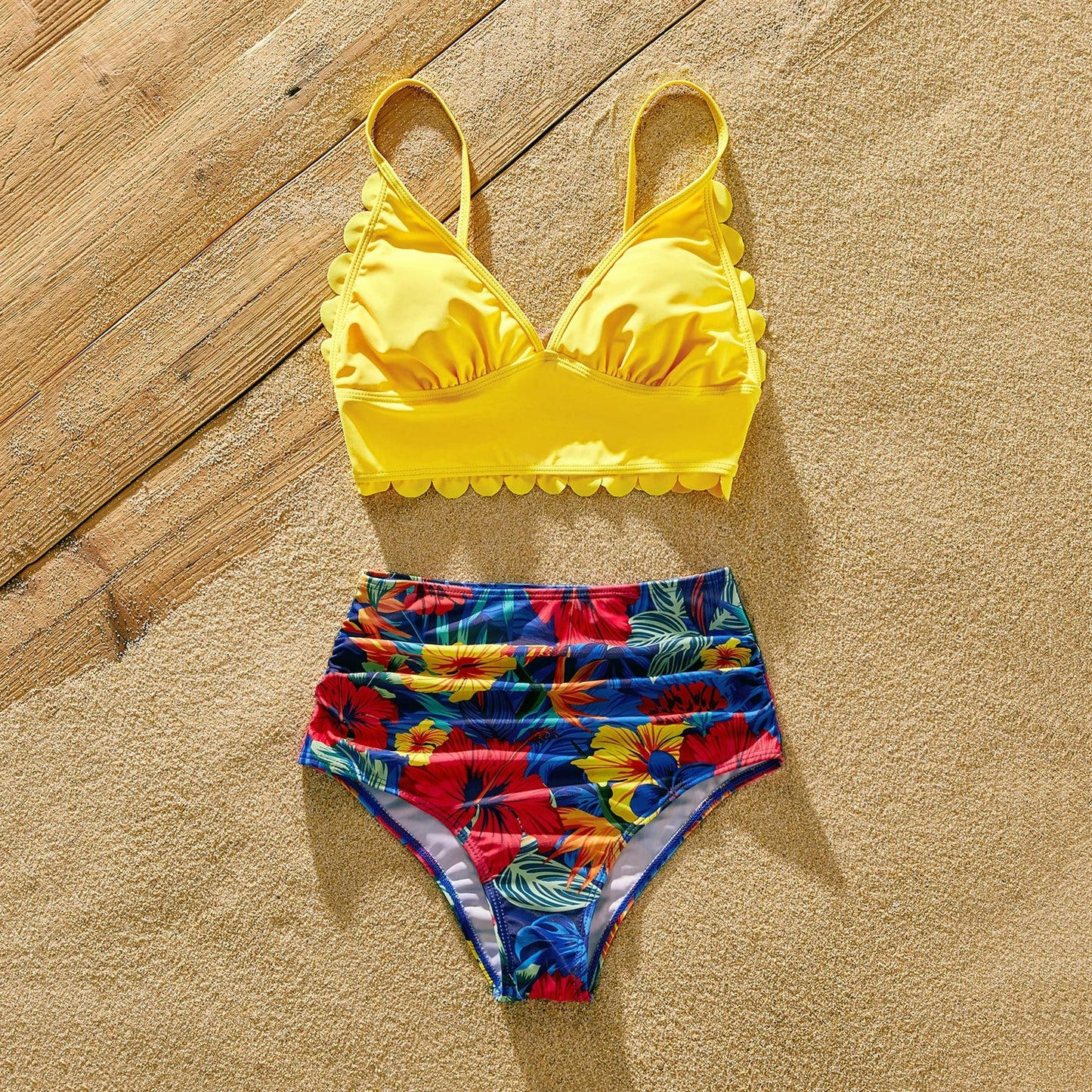 Unisex family swimwear set designed for comfort and matching style at the pool or beach.