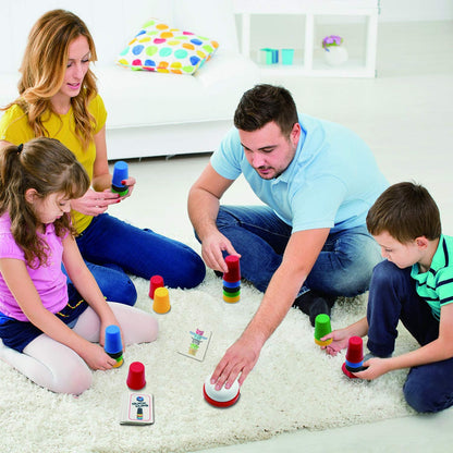Close-up of the Family Speed Stacking Game cups arranged, ready for a challenging indoor game.