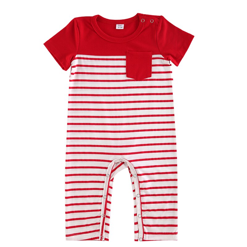 Cute baby in a striped romper, part of the family matching striped outfits collection.