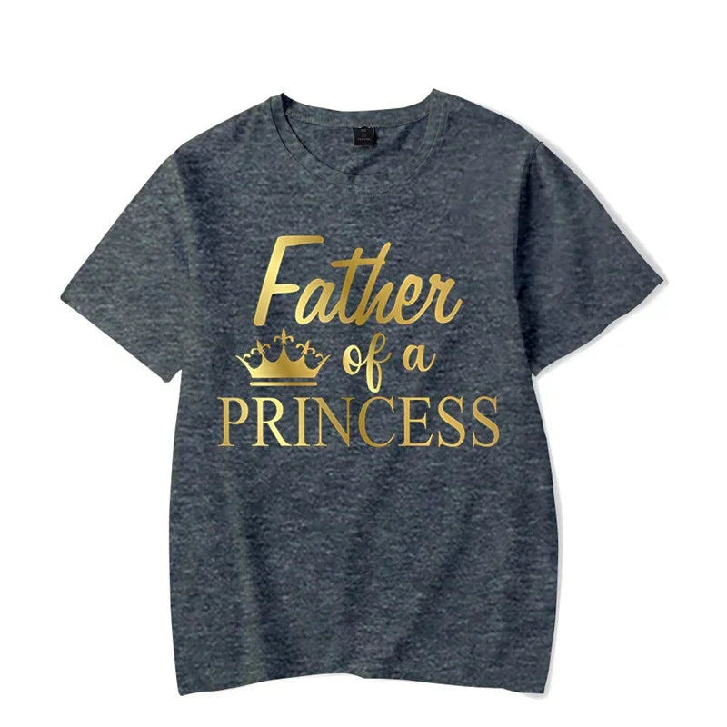 Funny father daughter matching t-shirts, black polyester tees for family casual outfit.
