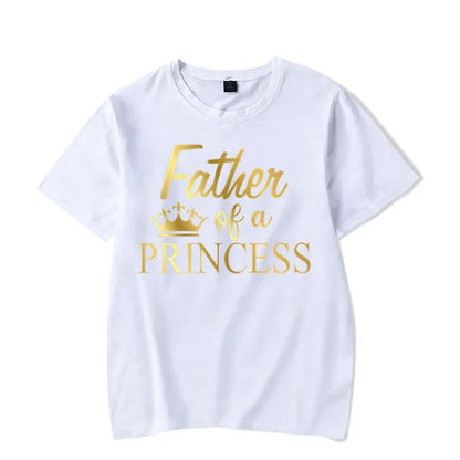 Close-up of 'Princess' t-shirt for daughter, part of a family matching set with dad.