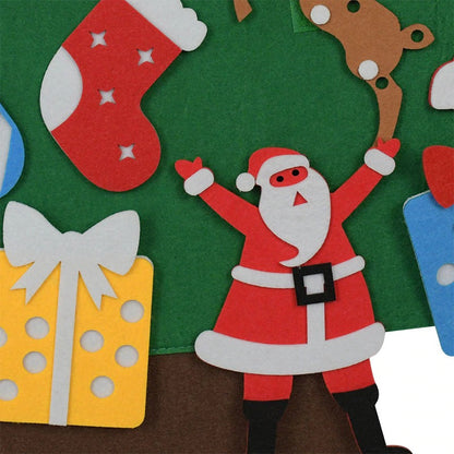 Unisex felt Christmas tree set, perfect for children's holiday crafts and interactive play