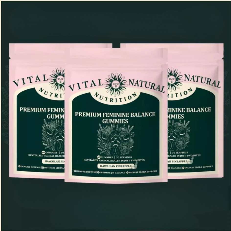 Vegan pH balance gummies, a women's supplement for intimate wellness, freshness & immune support.
