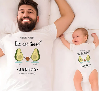 Matching dad and baby outfits featuring 'Team Dad' design, ideal gift for a new father's first Father's Day