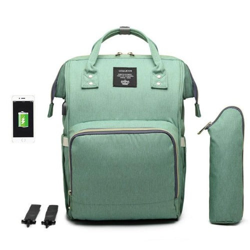 Waterproof diaper bag fabric close-up, highlighting durable, easy-to-clean material